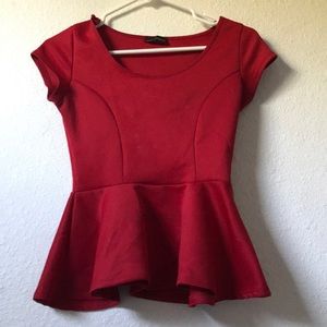 Maroon pleated top